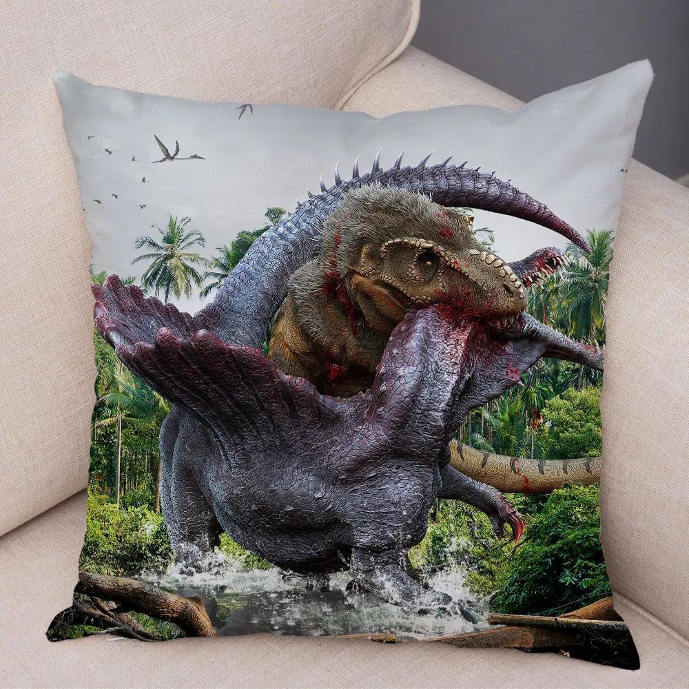 Car Sofa Home Pillowcase Jurassic Dinosaur Cushion Cover Decorative Wildlife Print