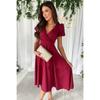 Women's Fashion Summer Spring Solid Color Print Short Sleeve V-Neck High Waist Casual Dresses