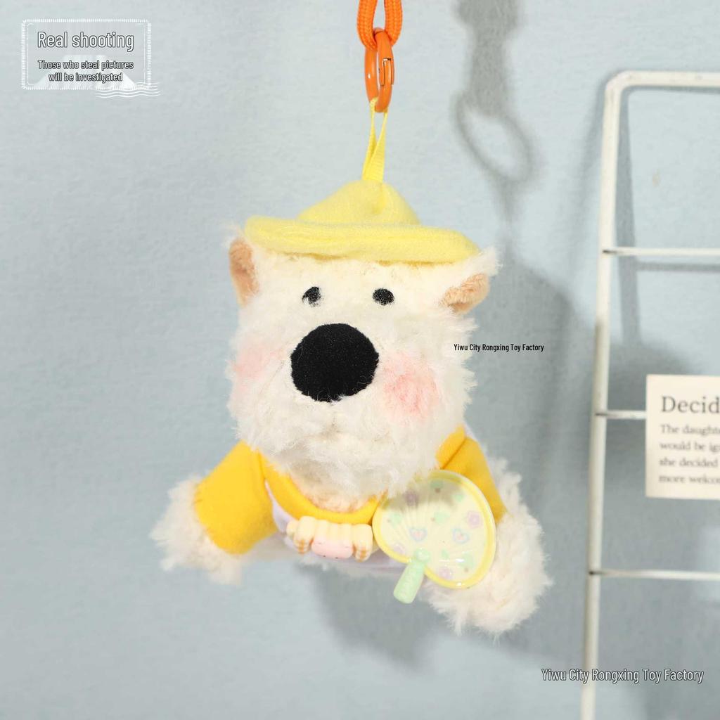 Очаровательный плюшевый кулон Вест Хайленд Терьер с галстуком-бабочкой - Идеальный подарок для любителя собак