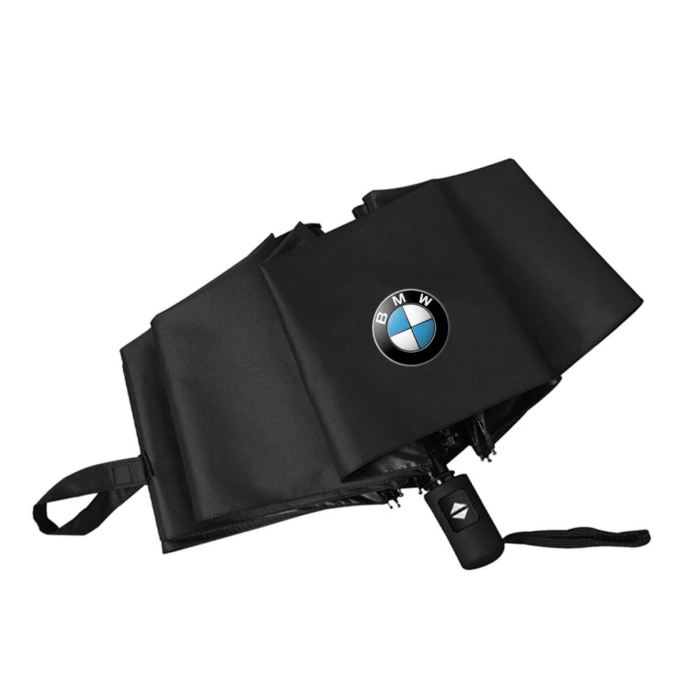 BAAY1 Car Sticker For BMW Car Styling Car Logo Business Umbrella Windproof Automatic Threefolding Umbrella Auto Guard Accessories For