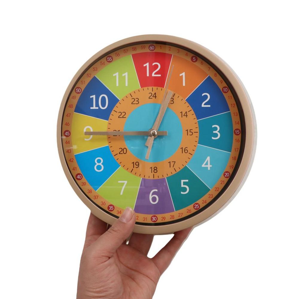 Silent Learning Clock Punch-free Electronic Color Clock Large Dial Wall Clock  Gift