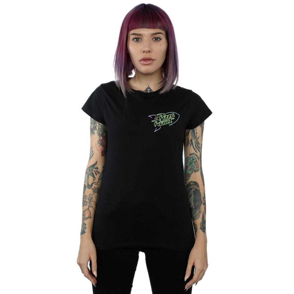 Disney Womens/Ladies Toy Story Neon Pizza Planet Breast Print Cotton T-Shirt