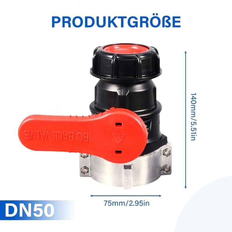 Ball Valves Adapter Corrosion Resistant 75mm Shutoff Valves Water Tanks  Valves for Industrial Liquid Container Draining