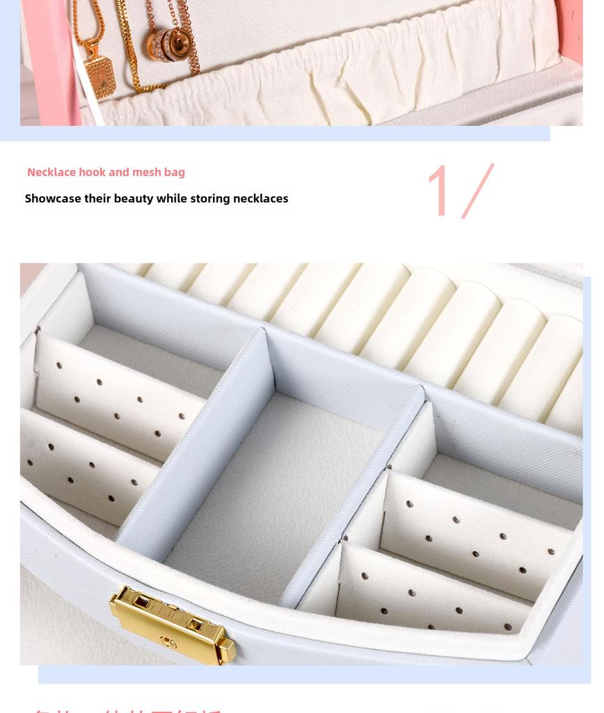 Запираемая многослойная шкатулка для сережек – ящик для хранения детских вещей Princess