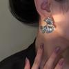 Silver/Gold Metal Ginkgo Leaf Earrings Metal Leaves Ear Studs Personality Big Plant Earrings  Party