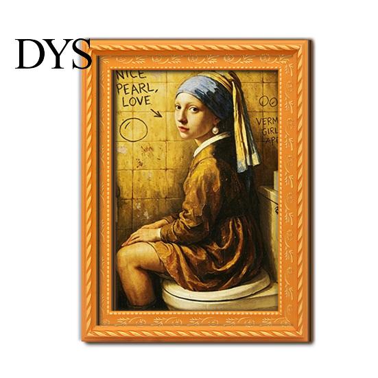 Аксессуары для DIY домашнего декора Забавный маленький деревянный магнит на холодильник Рамка для фото, Винтажный узор масляной живописи Современное офисное хранение Магнитный холодильник