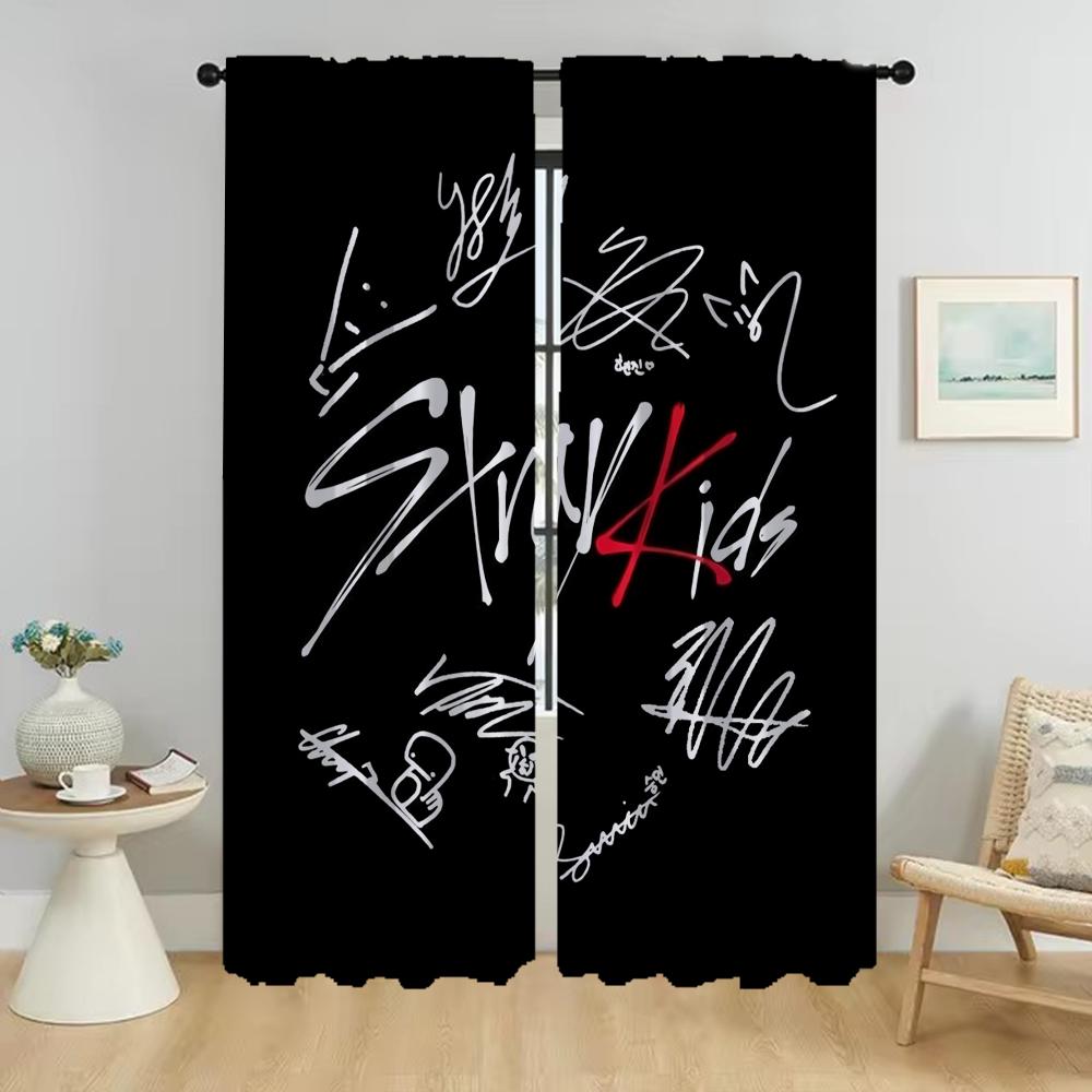 Современные шторы для гостиной, 2 шт., тюль KPOP-straykides для спальни, украшение на Хэллоуин, затемняющие шторы, перегородка