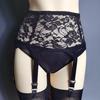 High Waist Anti-Slip Lace Garter Belt with 6 Adjustable Metal Buckles for Women