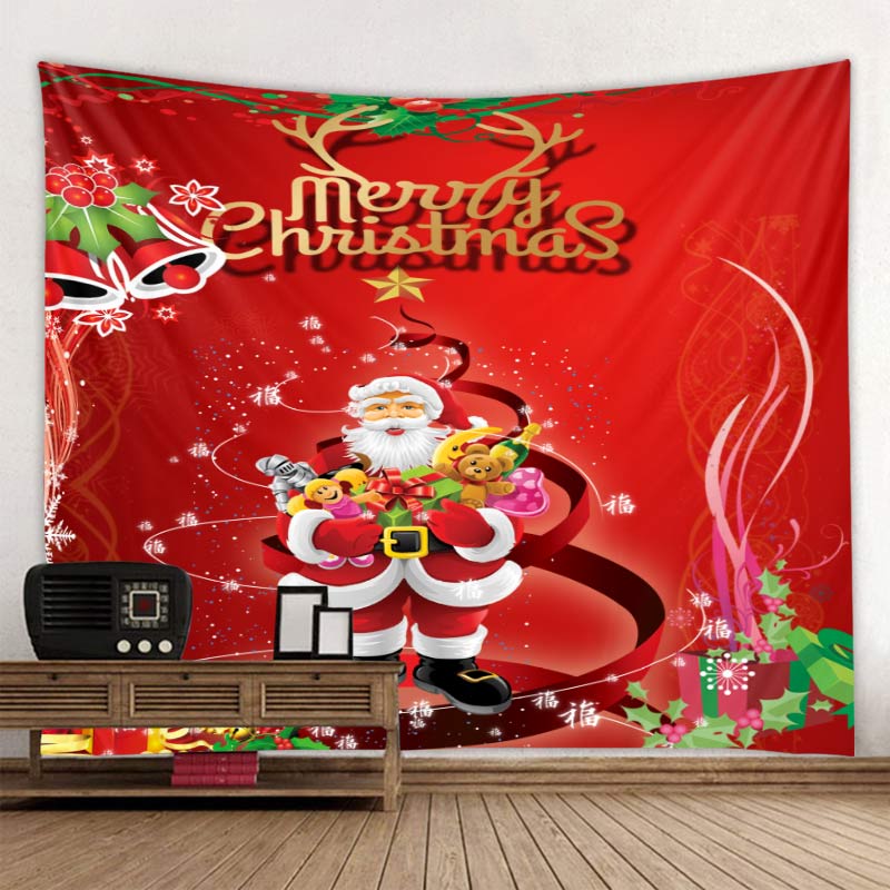 Рождественский полиэфирный настенный фон с принтом для гостиной, спальни, домашнего декора, гобелен Tapisserie de Noël