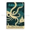 Arkham Vintage Lovecraftian Travel Poster Wavesbender Metal Sign Print Club Club Home Wall Cave Tin Sign Poster