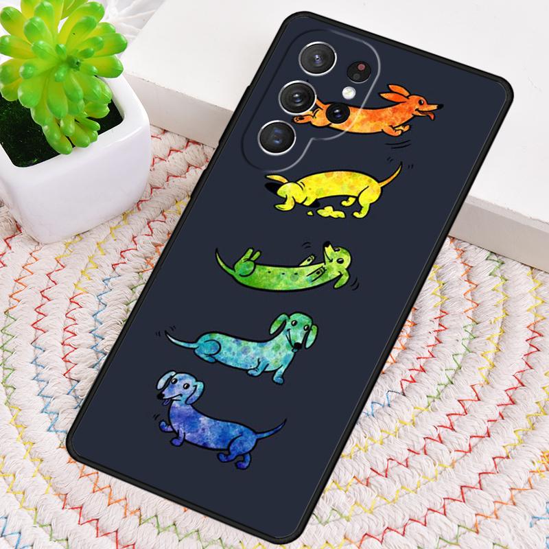 Чехол для телефона с таксой и цветами для Samsung Galaxy note 10 pro S26 Ultra S23 S24 FE S25 S21 S22 PLUS ударопрочный
