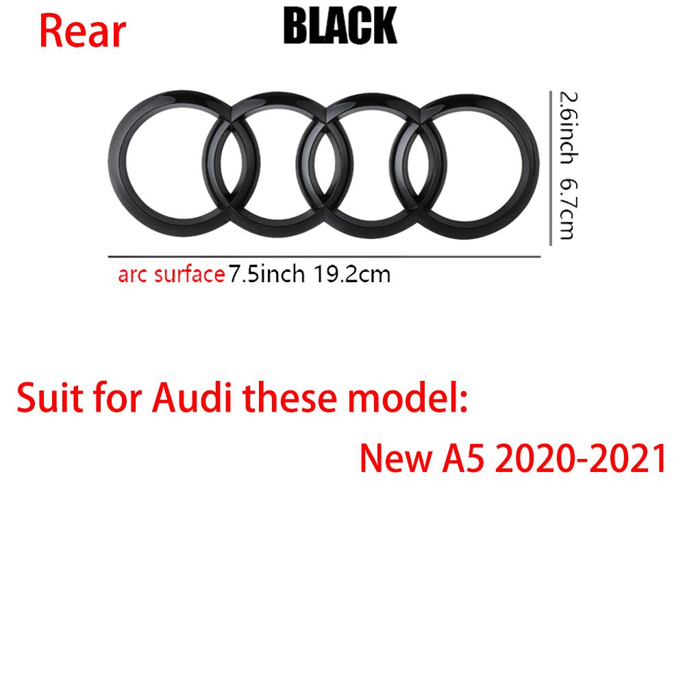 G5 4 Rings Logo ABS Chrome Black Car Front Hood Emblem Bonnet Badge Rear Trunk-Badge For QQ4 A5 A6L A3 A4 A7 Q2 Q3 Q7 Q8 TT Q2L Q5
