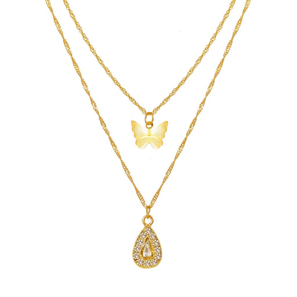 iF ME Модное многослойное золотое ожерелье, кулон с замком и бабочкой, змеей, цепочка, колье, женские ювелирные аксессуары