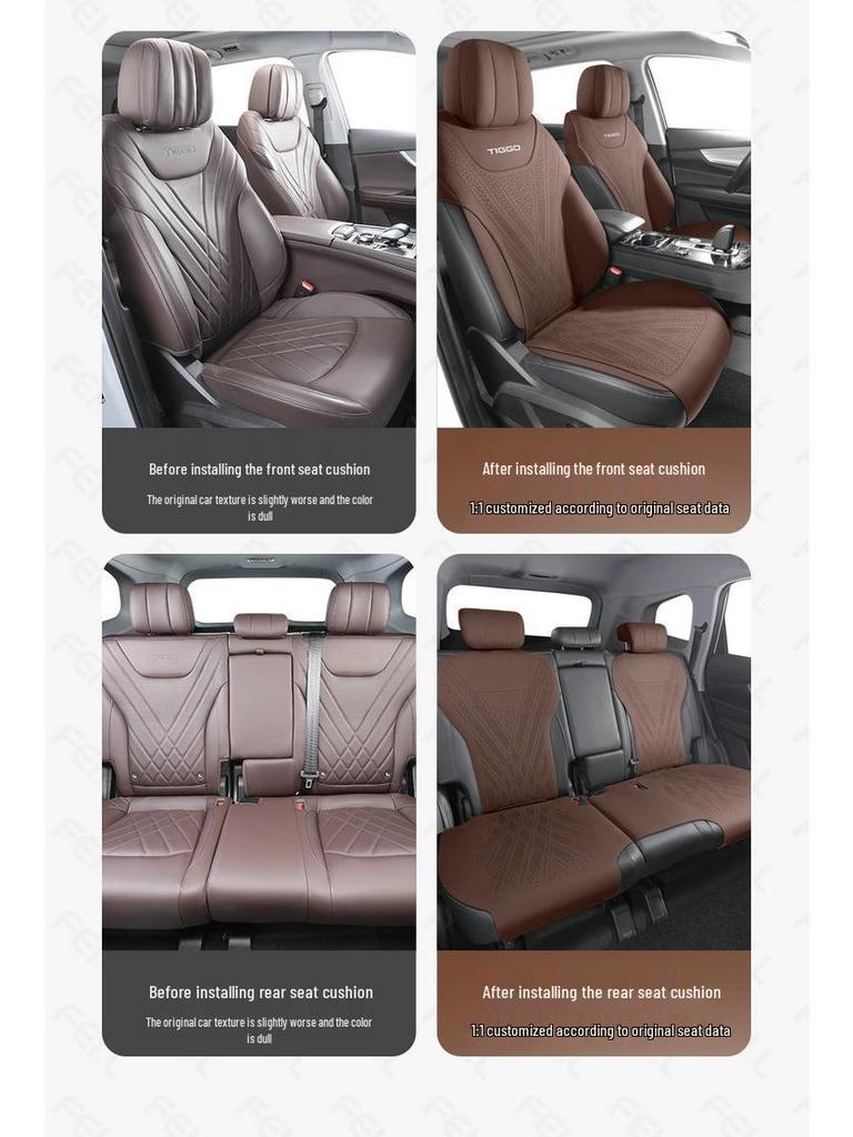Универсальная полузакрытая подушка на сиденье автомобиля для Tiggo 8 - Подходит для 5- и 7-местных автомобилей, Комфорт в любое время года
