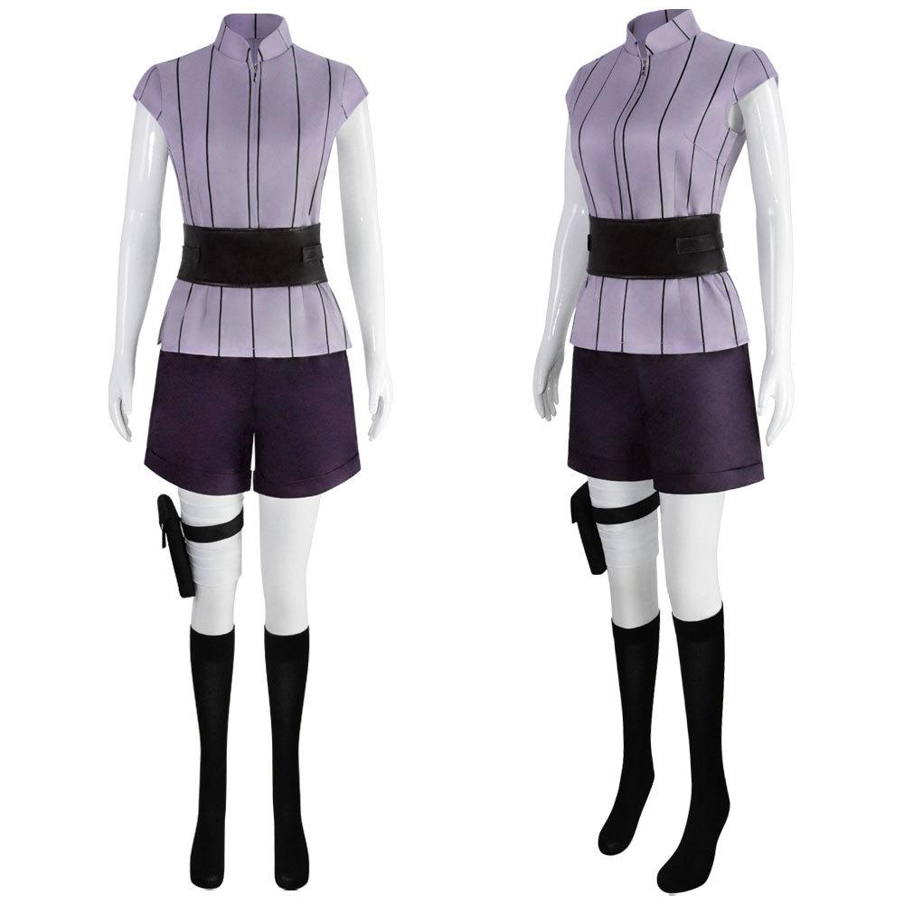 Halloween Naruto Anime Hinata Hyuga Cosplay Costume, Women Anime Role Play Stage Performance Outfit