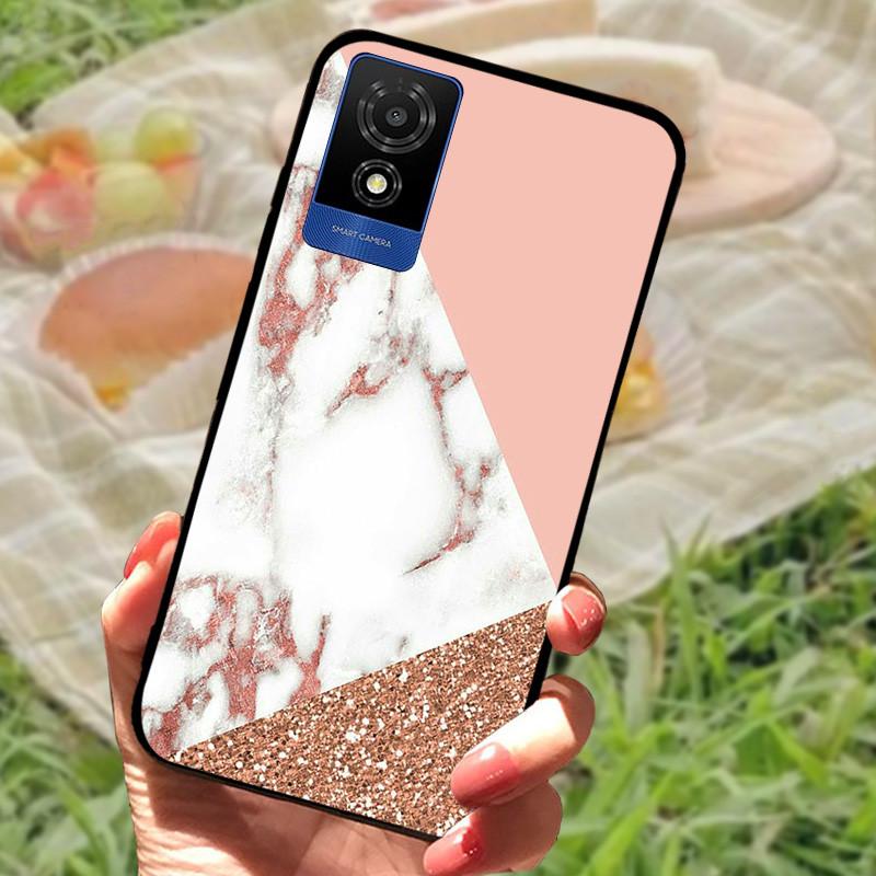 For TCL 501 Case Cover For TCL501 Silicone Soft Marble Black Bumper Funda Coque for TCL 501 T433D Full Protective 2024