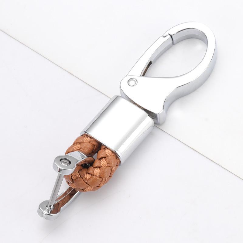 Плетеный брелок из кожи и металла: Прочный аксессуар для мужчин и женщин