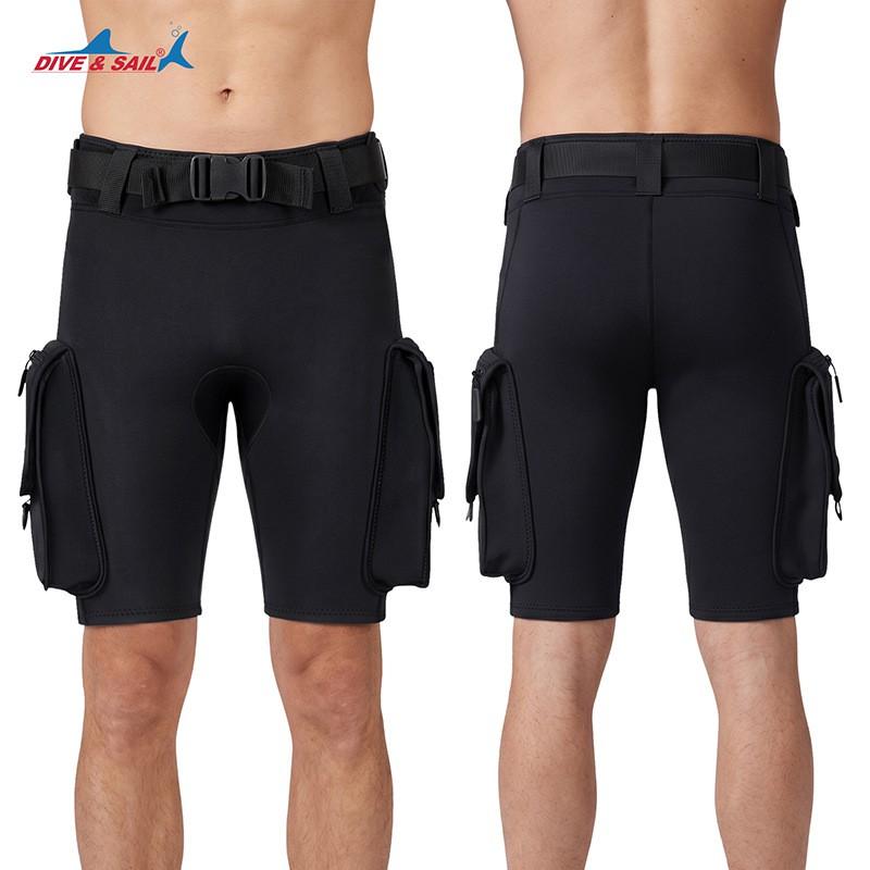 Mens 3mm Neoprene Dive Shorts With Large Pockets Snorkeling Surfing Sailing Water Sports