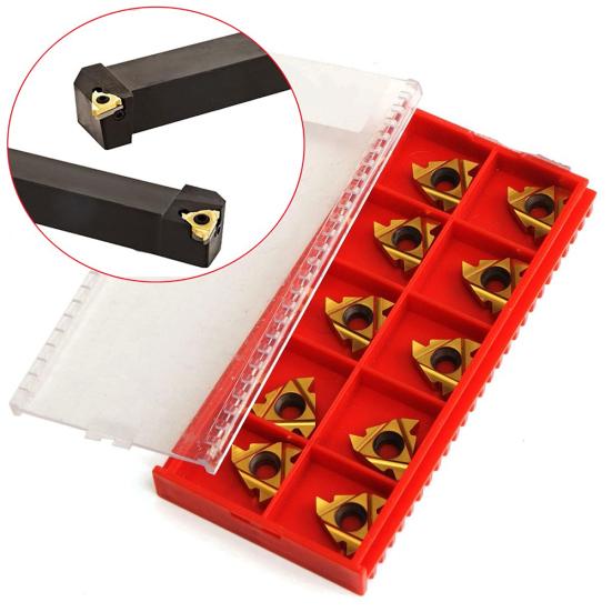 10Pcs/Set 16ER AG60 External Thread Carbide Inserts Blades Lathe Turning Tools