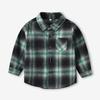 Детская фланелевая рубашка-куртка в клетку с длинными рукавами и лацканами на пуговицах, осенняя рубашка для маленьких мальчиков и девочек, пальто, верхняя одежда