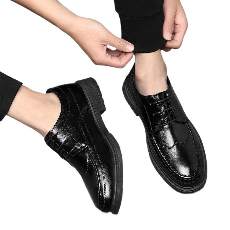 Кожаные туфли мужские деловые повседневные костюмные мужские туфли зеленые британские мягкие остроносые лучшие мужские дышащие маленькие кожаные туфли