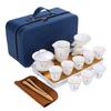 White Porcelain Tea Set Suet Jade Kung Fu Tea Set Household Complete Set of Tea Making Utensils Tea Set Teacup Teapot Cover Bowl