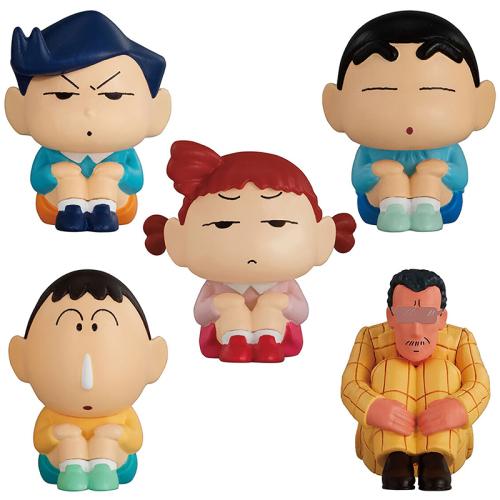 Japanese Bandai Genuine Gacha Scale Model Crayon Shin-chan Sitting and Waiting Boochan Sakurada Nee Shin-chan Action Figure Toys
