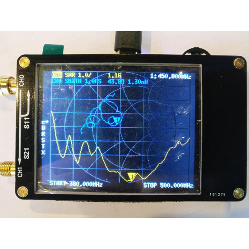 2,8-дюймовый ЖК-дисплей NanoVNA, векторный анализатор сети, комплект антенного анализатора MF HF VHF UHF 50 кГц-900 МГц с кабелем