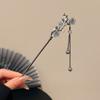 Classic Hair Stick Chopsticks Flower Metal Fringe Hairpin For Women Pearl Black Beads Cheongsam Hair Bun Hair Accessories