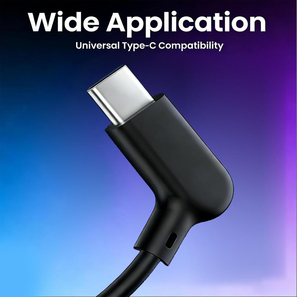 Acogedor Кабель для AR для XREAL VITURE Pro 20 Гбит/с USB Gen2 Зарядка Данные Питание Угловой USB-C Очки, Air/One, XR, 3.2 и Кабель, 125° Разъем, 2,6 мм