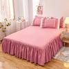 Ruffled Bed Skirt: Non-Slip One-Piece Dust Cover for Girls, Sizes 1.5 & 1.8