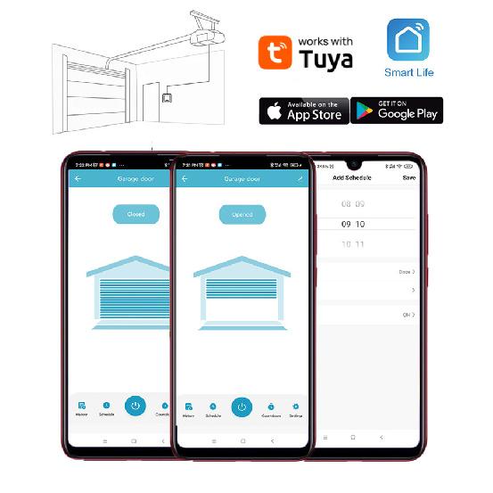 Wi-Fi выключатель Tuya Контроллер ворот гаража Умный открыватель двери Работает с Alexa Google Home Smart Life Управление через приложение Tuya Хаб не требуется