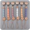 Wood Pacifier Holder Clips Dummy Clips Baby Teether Toys Straps Anti-lost Baby Pacifier Chain  Baby