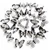 Black White 3D Butterfly Wall Sticker