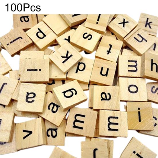 100 шт. Деревянные плитки с буквами алфавита, английские буквы, сделай сам, деревянные поделки, детская игрушка 18x20 мм
