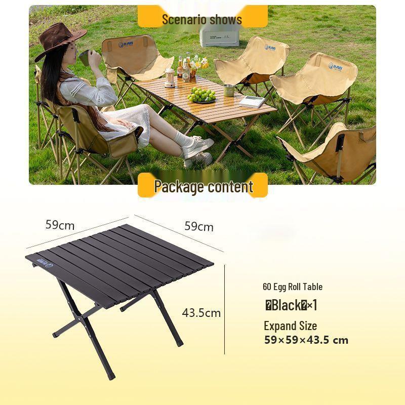 Портативный складной туристический стол и набор стульев-луна с сворачивающимся столом