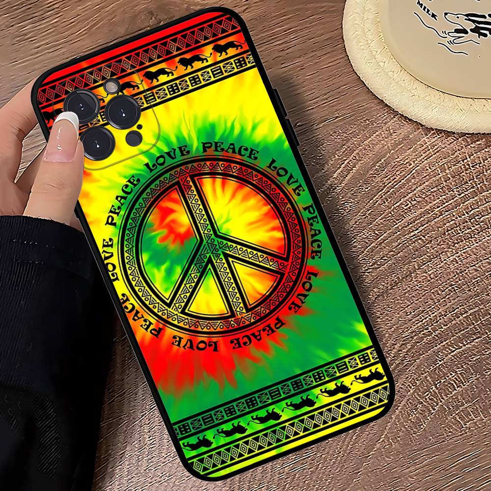Чехол для телефона Bob Marley Rasta Lion Для IPhone 16 15 14 13 12 11 17 Pro Max Простота Задняя сторона ТПУ Мягкий чехол