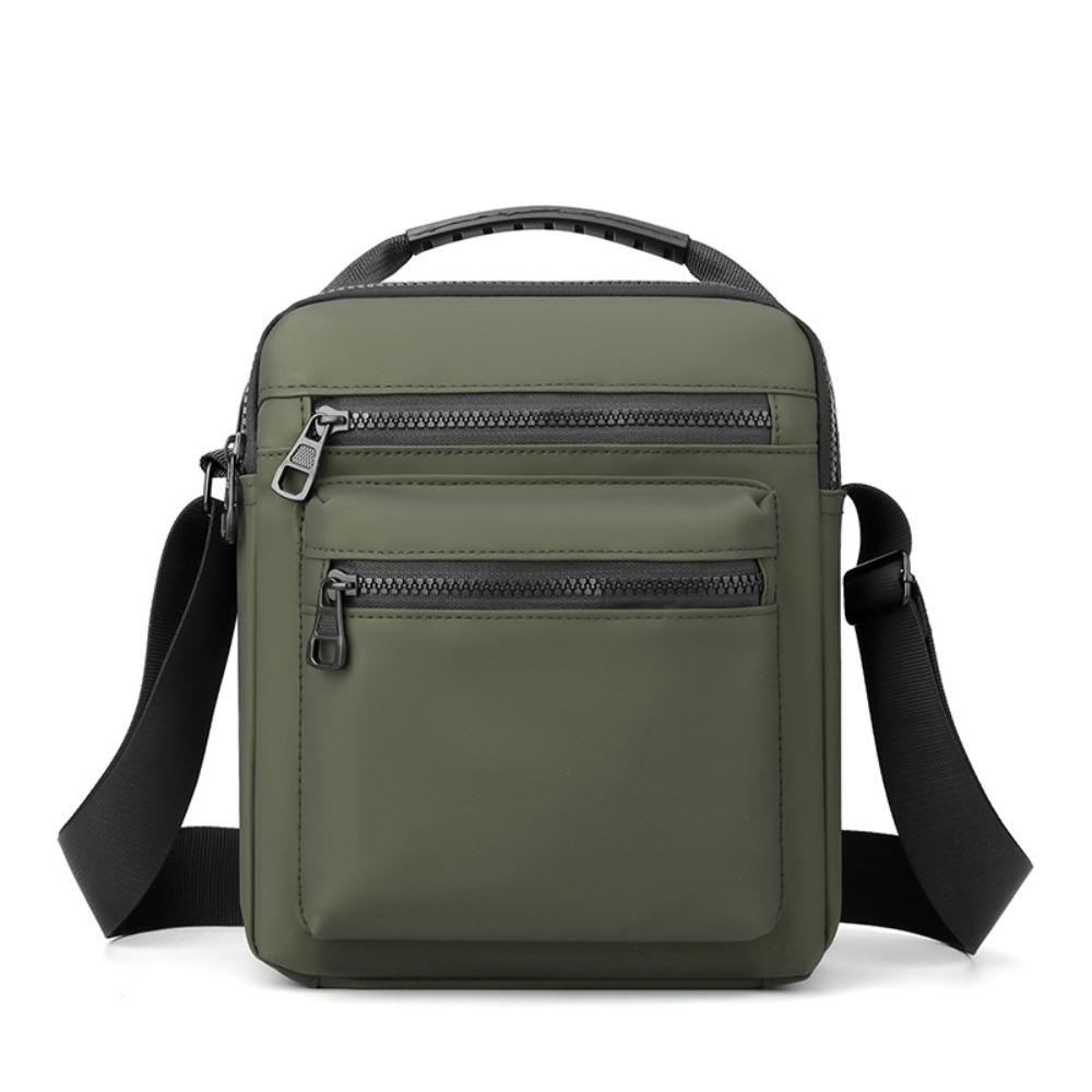 Solid Color Men Crossbody Bag Multifunctional Small Square Bag Fashion Nylon Shoulder Bag  Business