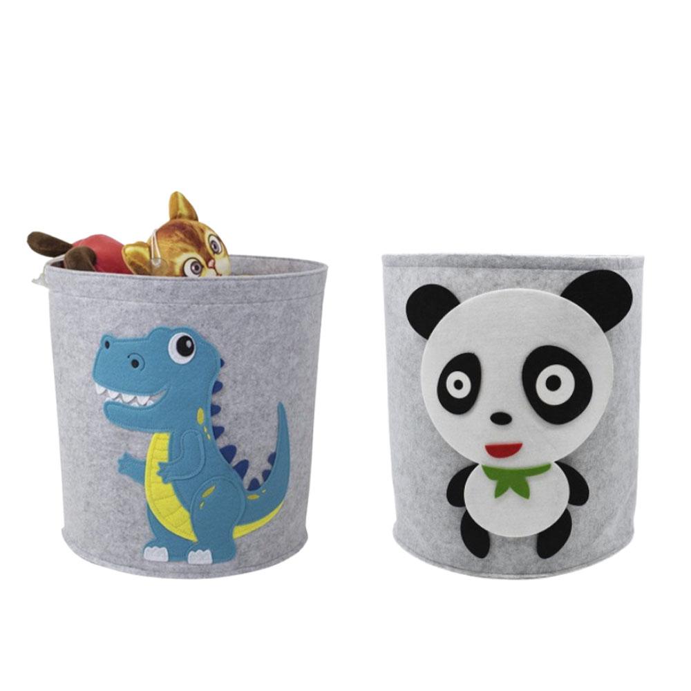 LargeCapacity Cartoon Animal Plush Storage Bin Washable Laundry Basket Lion Giraffe Design DurableFabric Home Organization Decor