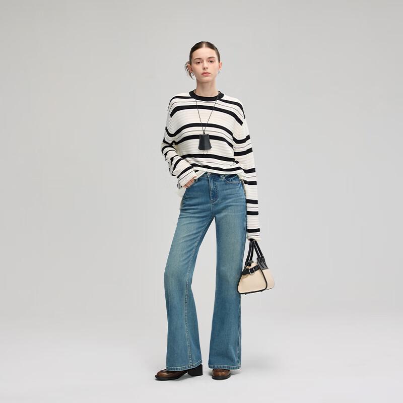 Женские расклешенные джинсы с высокой талией Fengxun