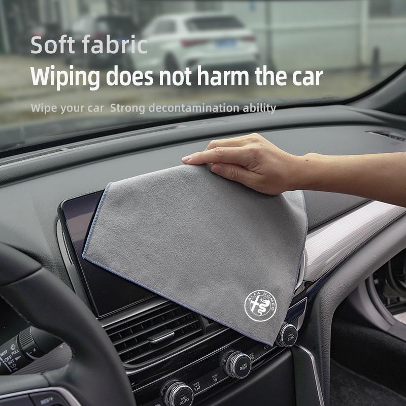 WTOM1 Microfiber Car Towel Super Absorbency Car Cleaning Care Cloth For Alfa Romeo 156 159 147 4C 8C 166 Giulia Giulietta Mito Stelvio