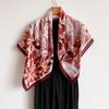 2026 New Flower Print Satin Square Silk Scarf for Women Muslim Hijab Lady Neckerchief Shawl Wraps Headband Handle Bag Ribbon
