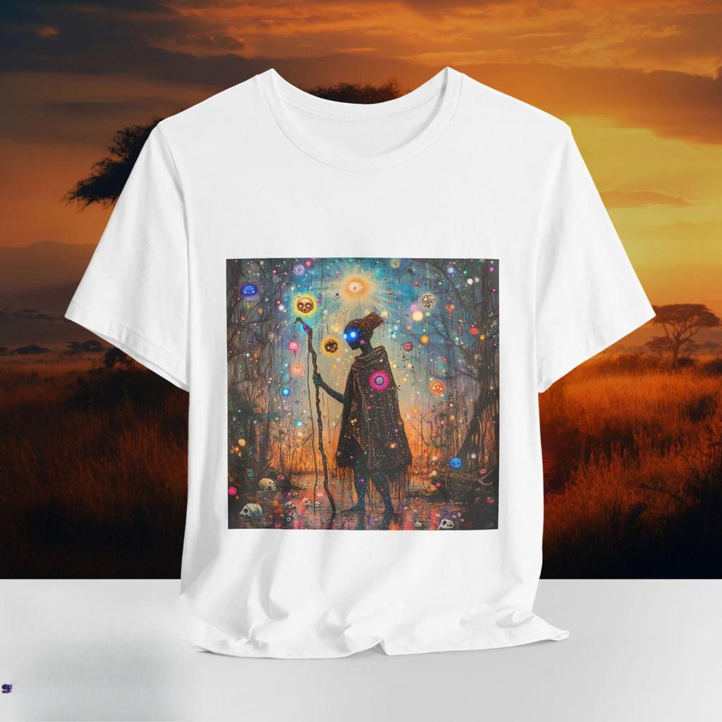 summer new Mystic Forest Mage T-Shirt | Trippy Dark Fantasy Art Tee | Psychedelic Dreamcore Witchcore Shirt Bella Canvas men tee