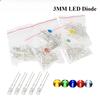 50PCS 3MM F3 LED Diode DIY Kit Ultra Bright Light Emitting Diode Transparent LED Lamp Orange Red Yellow Blue Green