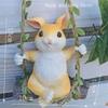 Садовое украшение Подвесной кулон Уличный двор Мини-фигурки животных Милый кролик Качающийся