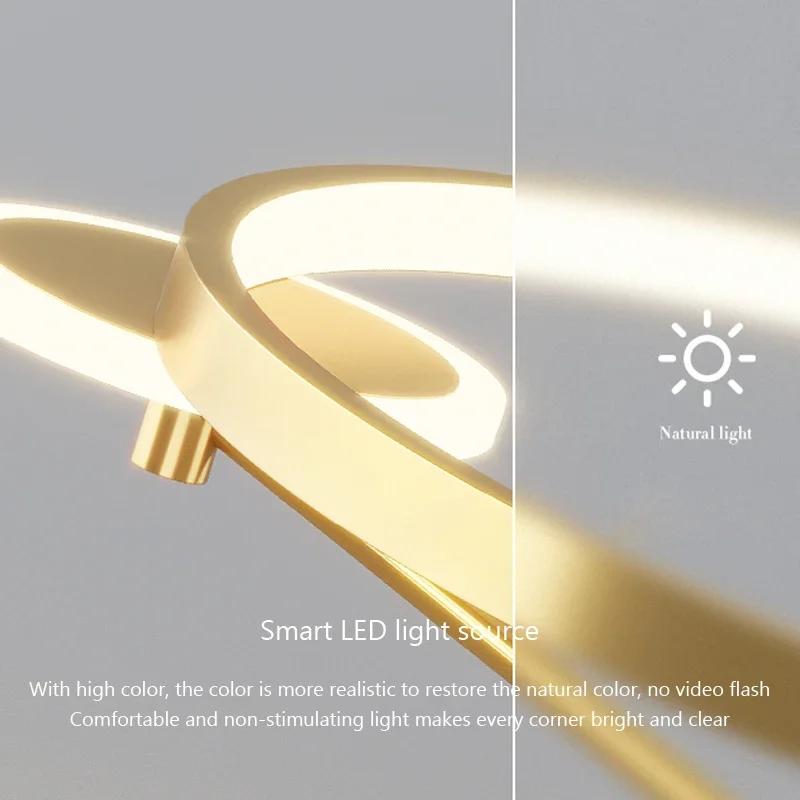 Современный минималистский светодиодный потолочный светильник с дистанционным управлением, скандинавский круглый светильник для спальни в ресторане, внутреннее освещение, украшение комнаты