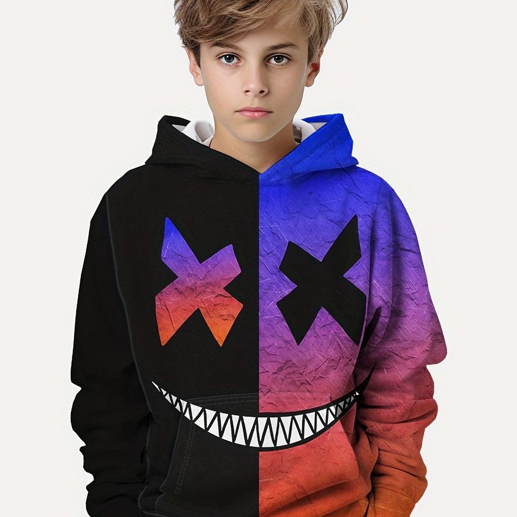 Детская одежда Толстовки с капюшоном Длинные рукава Детская толстовка Креативный принт Повседневная летняя одежда для девочек Топы для мальчиков Детская одежда