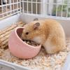 Cute Ceramic Hamster Food Bowl Anti-Rollover Slanted-edged Pet Feeding Bowl Non-Slip Anti-Spill Water Food Bowl Cage Accessory