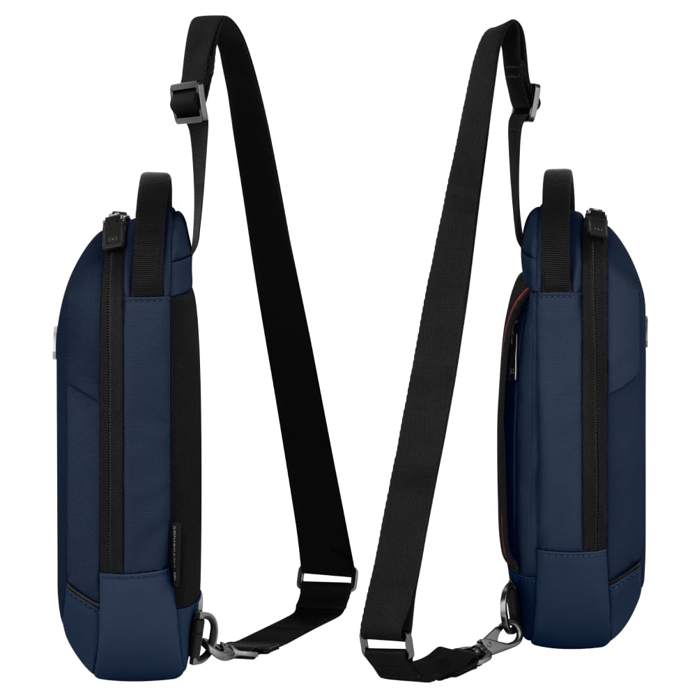 Victorinox Сумка-слинг Altmont Modern с карманом для звука для ношения на плече 4 л Антибактериальная Идеально подходит для бизнеса и Темно-синий Наушники, Ремешок, Отделение,