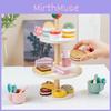 Dessert Wooden Food Stand With Three Layers For Kid Learning And Interactive Fun